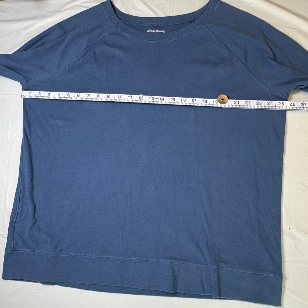 Eddie Bauer Mens XXL Blue Long‎ Sleeve Crewneck Raglan Sweatshirt Pullover - Picture 3 of 7